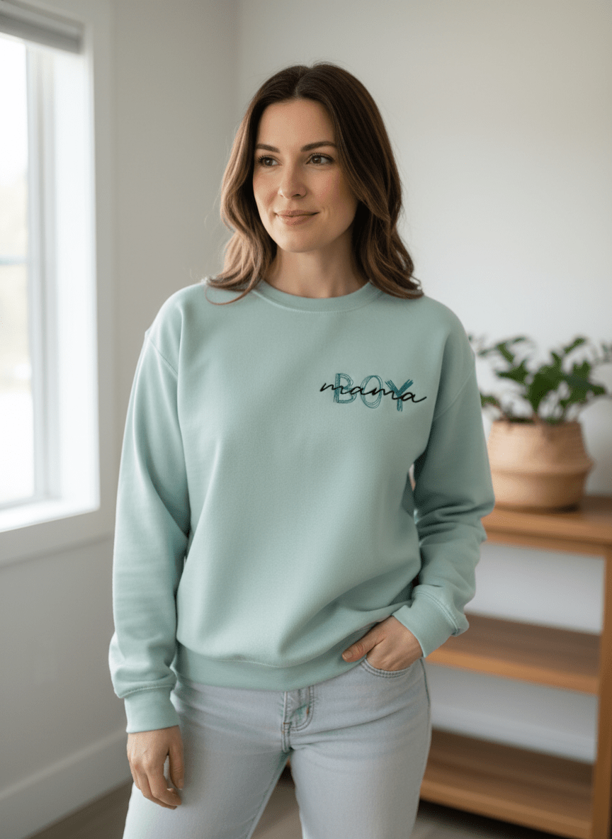 Geborduurde Mama Boy sweater - velvexo