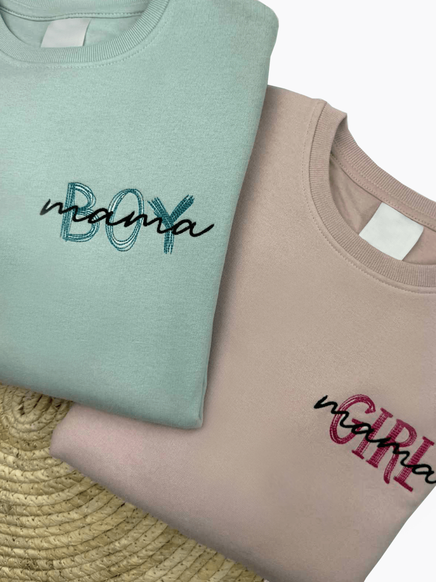 Geborduurde Mama Girl sweater - velvexo