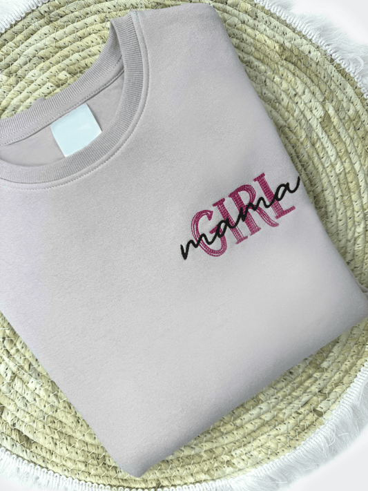 Geborduurde Mama Girl sweater - velvexo