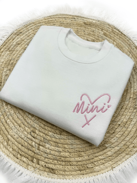 Geborduurde mini in hartje sweater - velvexo