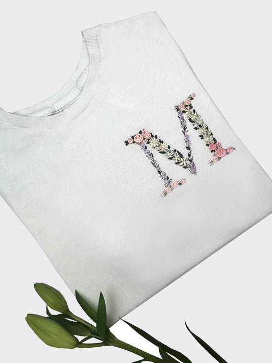Geborduurde pyjama met bloemletter - velvexo