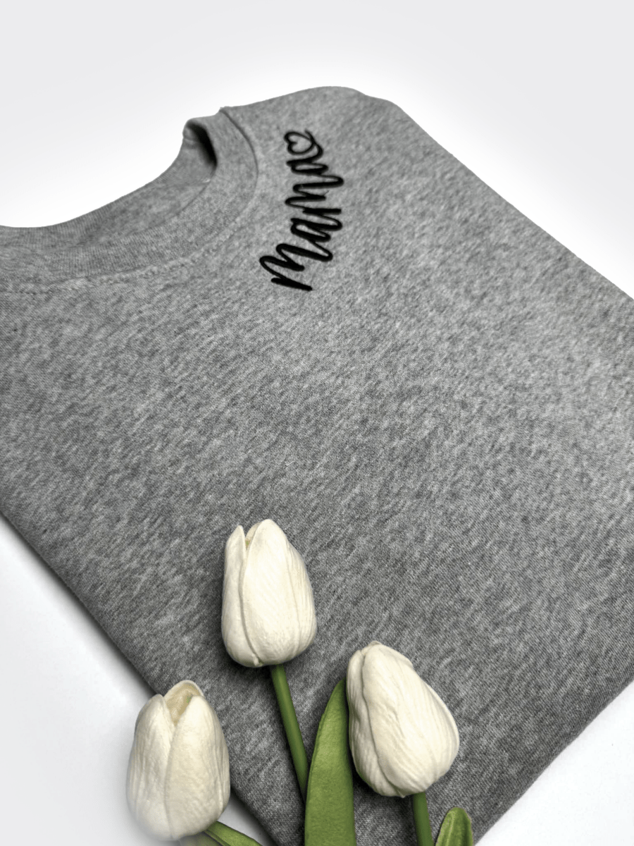 Geborduurde Sweater met mama op kraag - velvexo