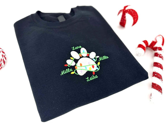 Kerstsweater met Geborduurde Dierenpoot - velvexo