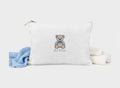 Baby toilettas met naam en beertje met blauwe strik - velvexo
