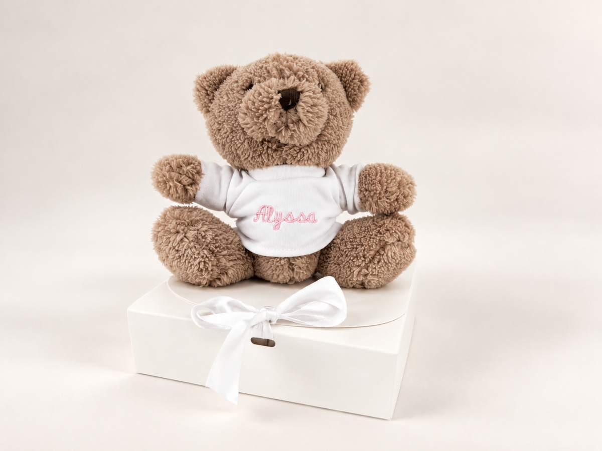 Knuffel met naam in doosje