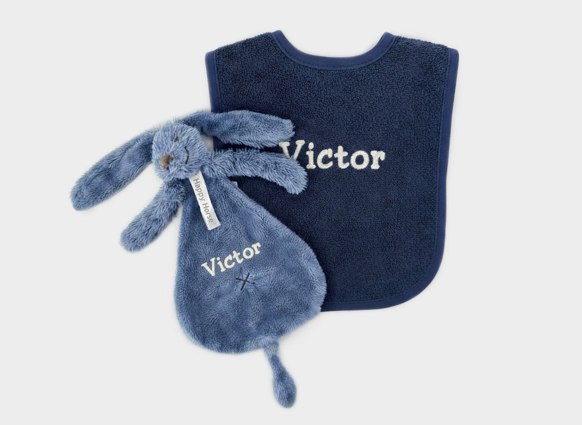Blauwe slab met blauw knuffeldoekje – Happy Horse Richie - velvexo