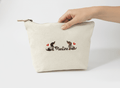 Geborduurde accessoiretas met honden - velvexo