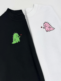 Geborduurde duo Sweaters met draakje - velvexo