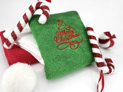 Geborduurde Kersthanddoek - velvexo