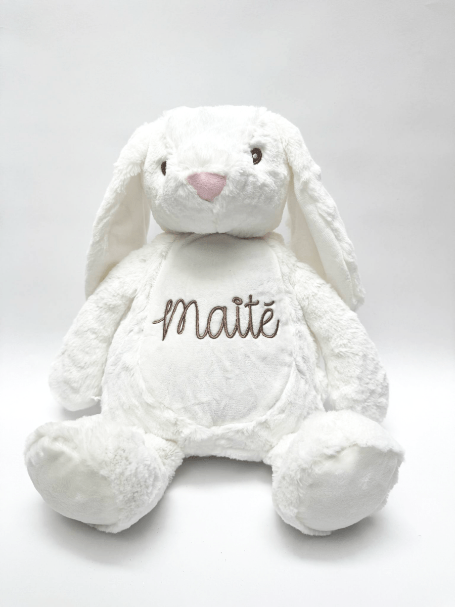 Geborduurde knuffelkonijn met naam - velvexo