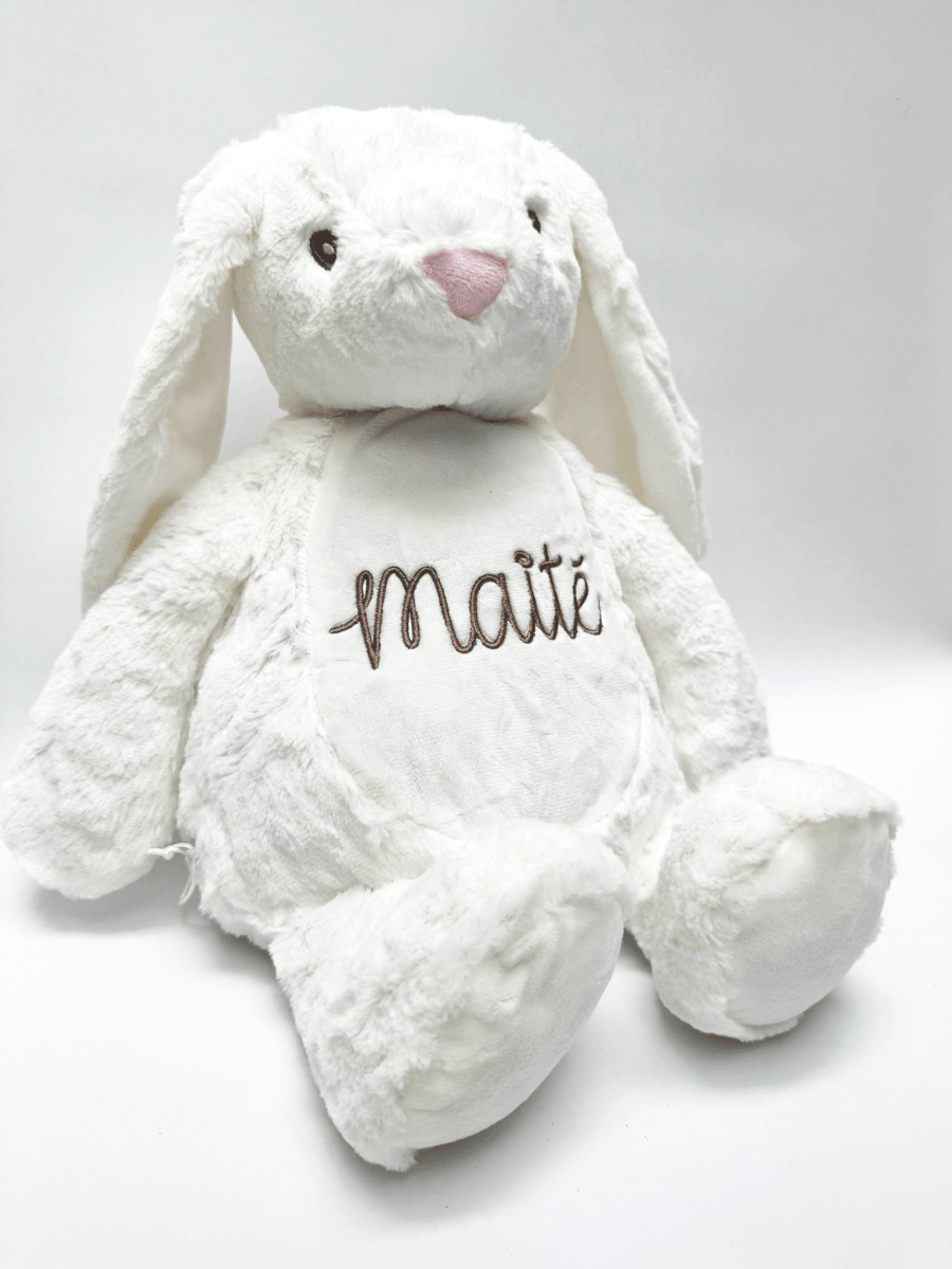 Geborduurde knuffelkonijn met naam - velvexo