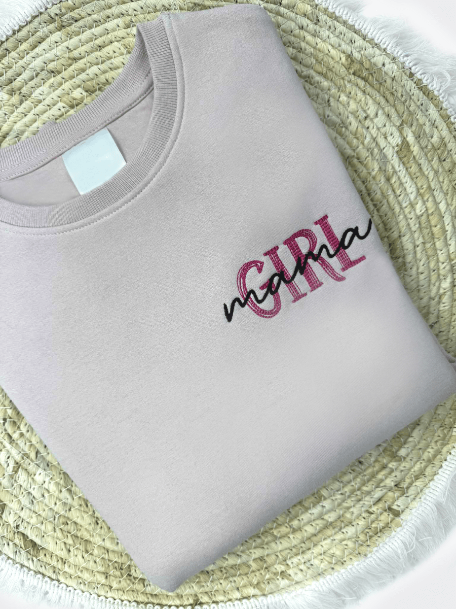 Geborduurde Mama Girl sweater - velvexo