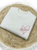 Geborduurde mini in hartje sweater - velvexo