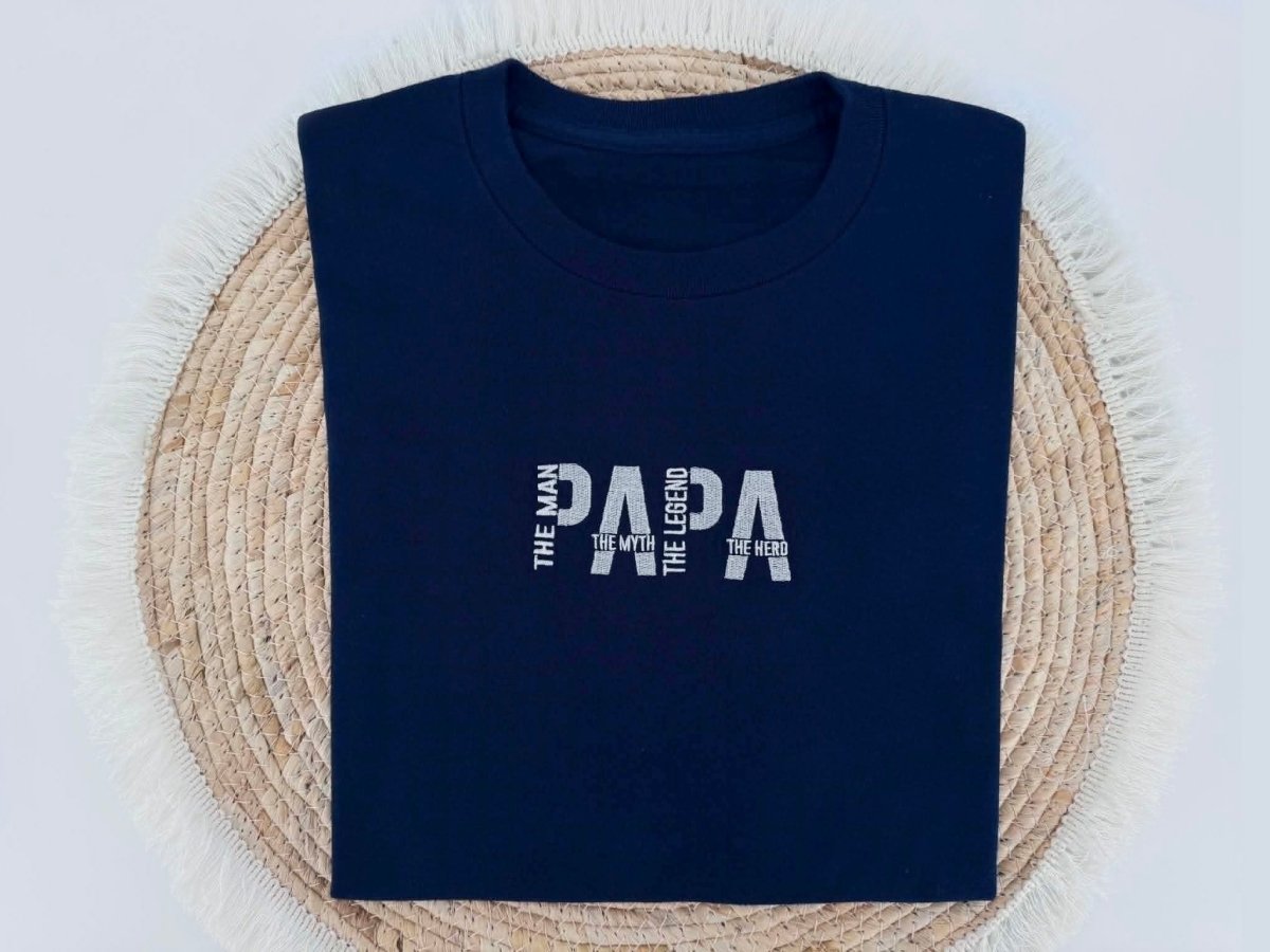 Geborduurde papa T-Shirt - velvexo