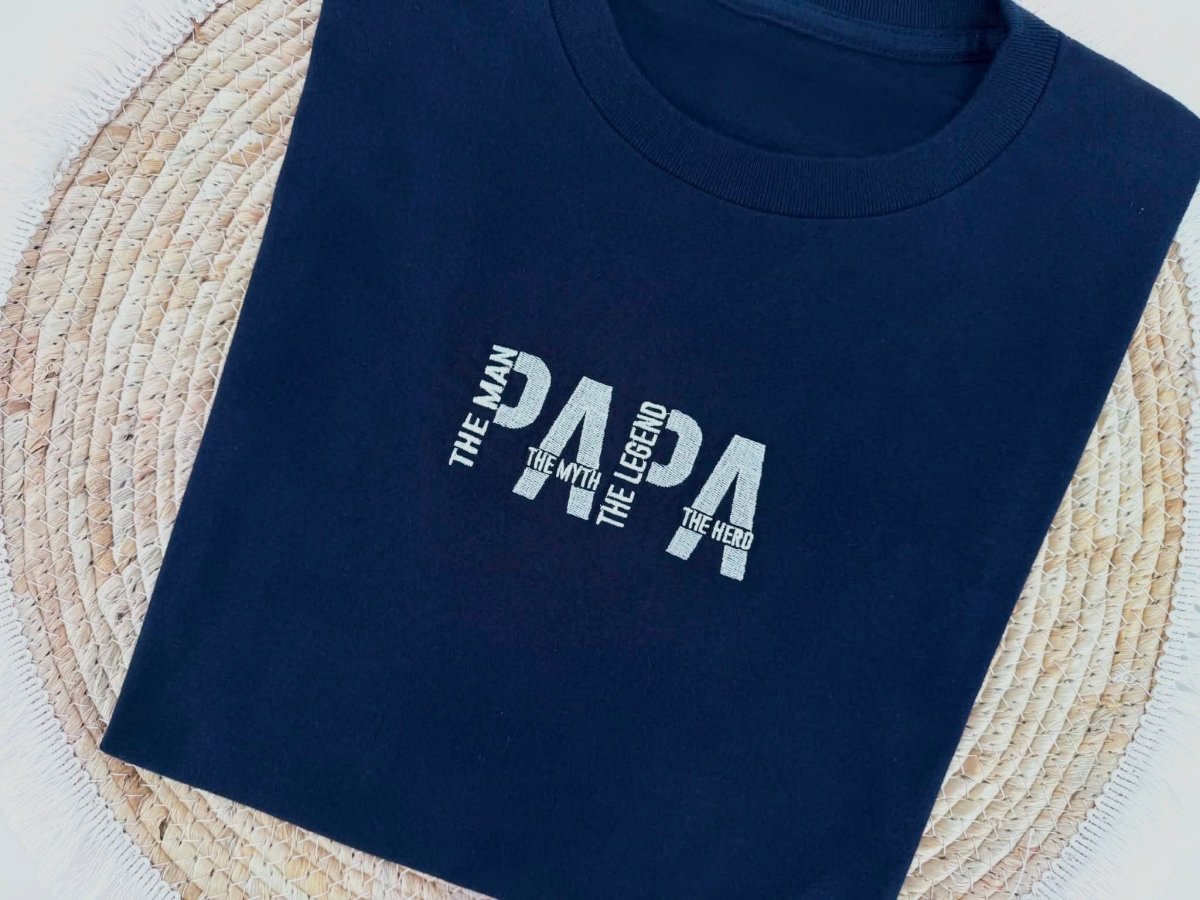 Geborduurde papa T-Shirt - velvexo