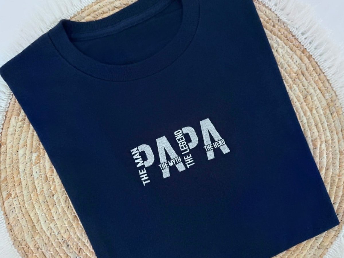 Geborduurde papa T-Shirt - velvexo