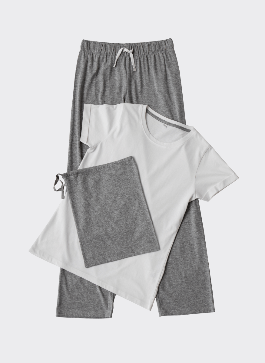 Geborduurde pyjama met bloemletter - velvexo