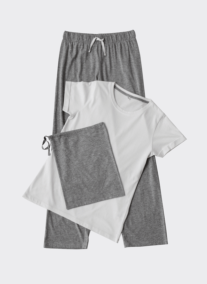 Geborduurde pyjama met bloemletter - velvexo