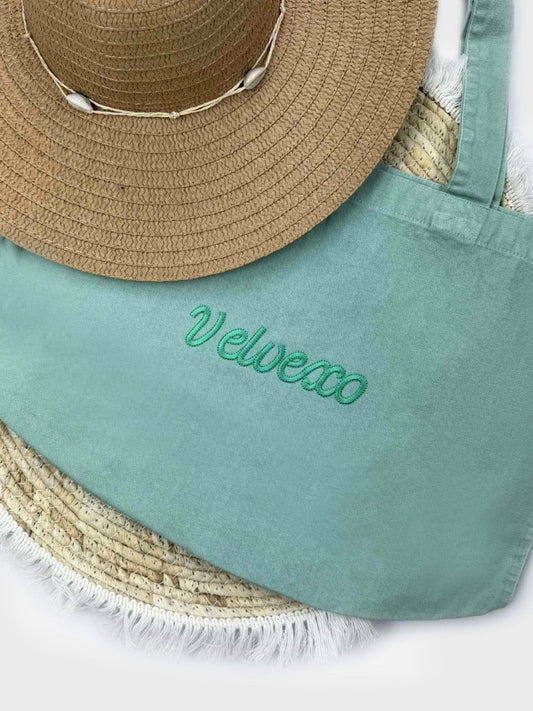 Geborduurde shopper tas met naam - velvexo