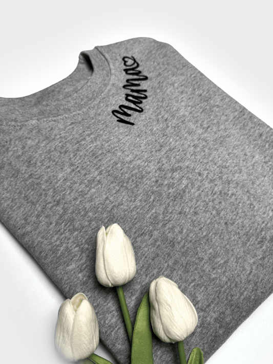 Geborduurde Sweater met mama op kraag - velvexo