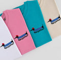Geborduurde Teckel T-shirt "Bonjourkes" - velvexo