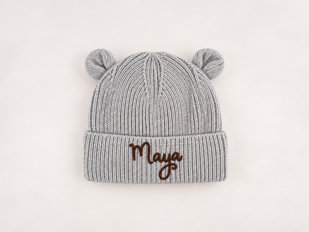 Babymuts met naam & oortjes