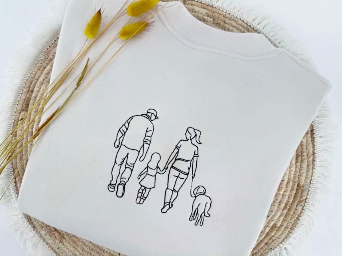 Gepersonaliseerde familie sweater met rugborduring - velvexo