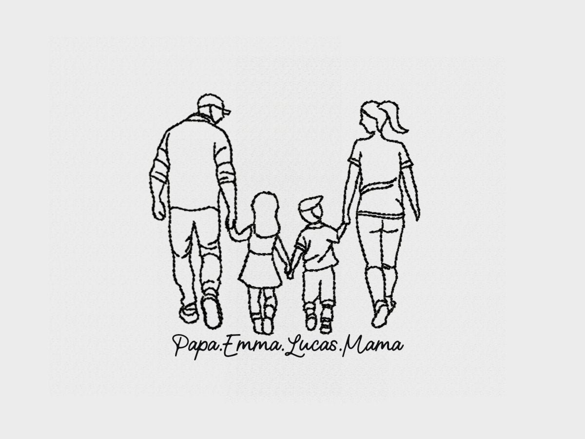 Gepersonaliseerde familie sweater met rugborduring - velvexo
