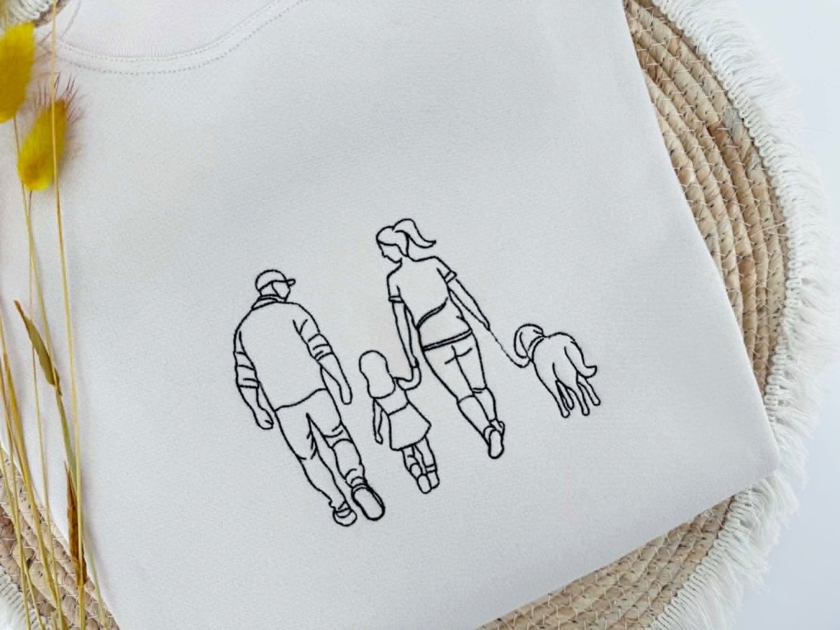 Gepersonaliseerde familie sweater met rugborduring - velvexo