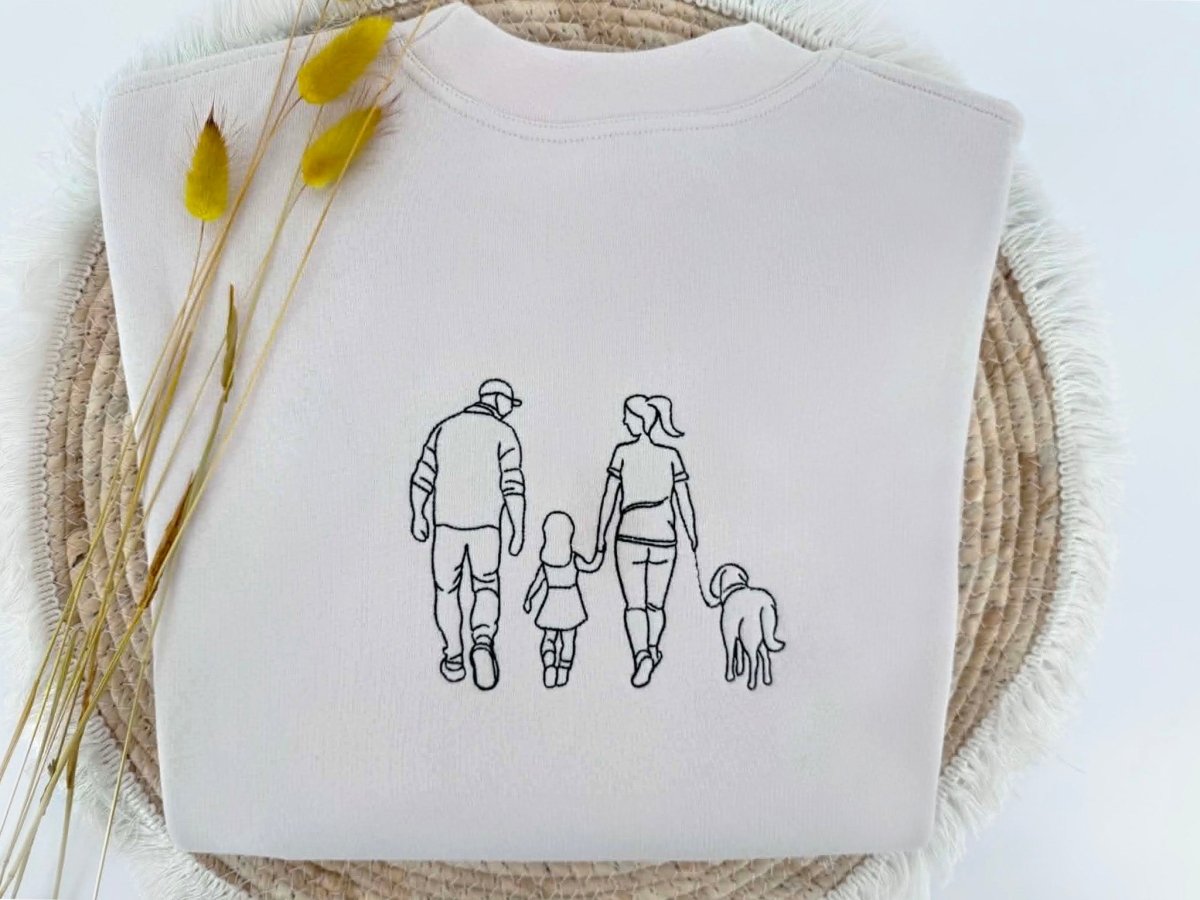 Gepersonaliseerde familie sweater met rugborduring - velvexo