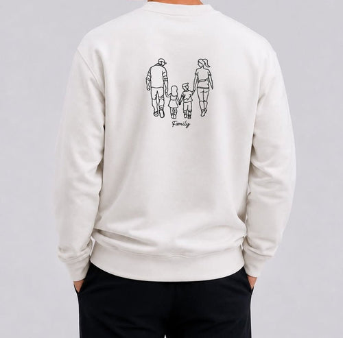 Gepersonaliseerde familie sweater met rugborduring - velvexo
