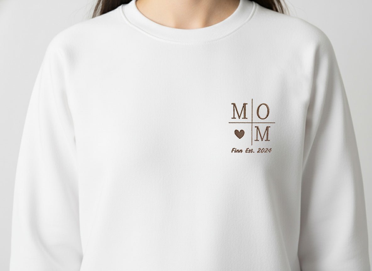 Gepersonaliseerde mama sweater met naam – Geborduurde MOM trui - velvexo