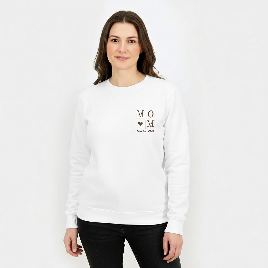 Gepersonaliseerde mama sweater met naam – Geborduurde MOM trui - velvexo