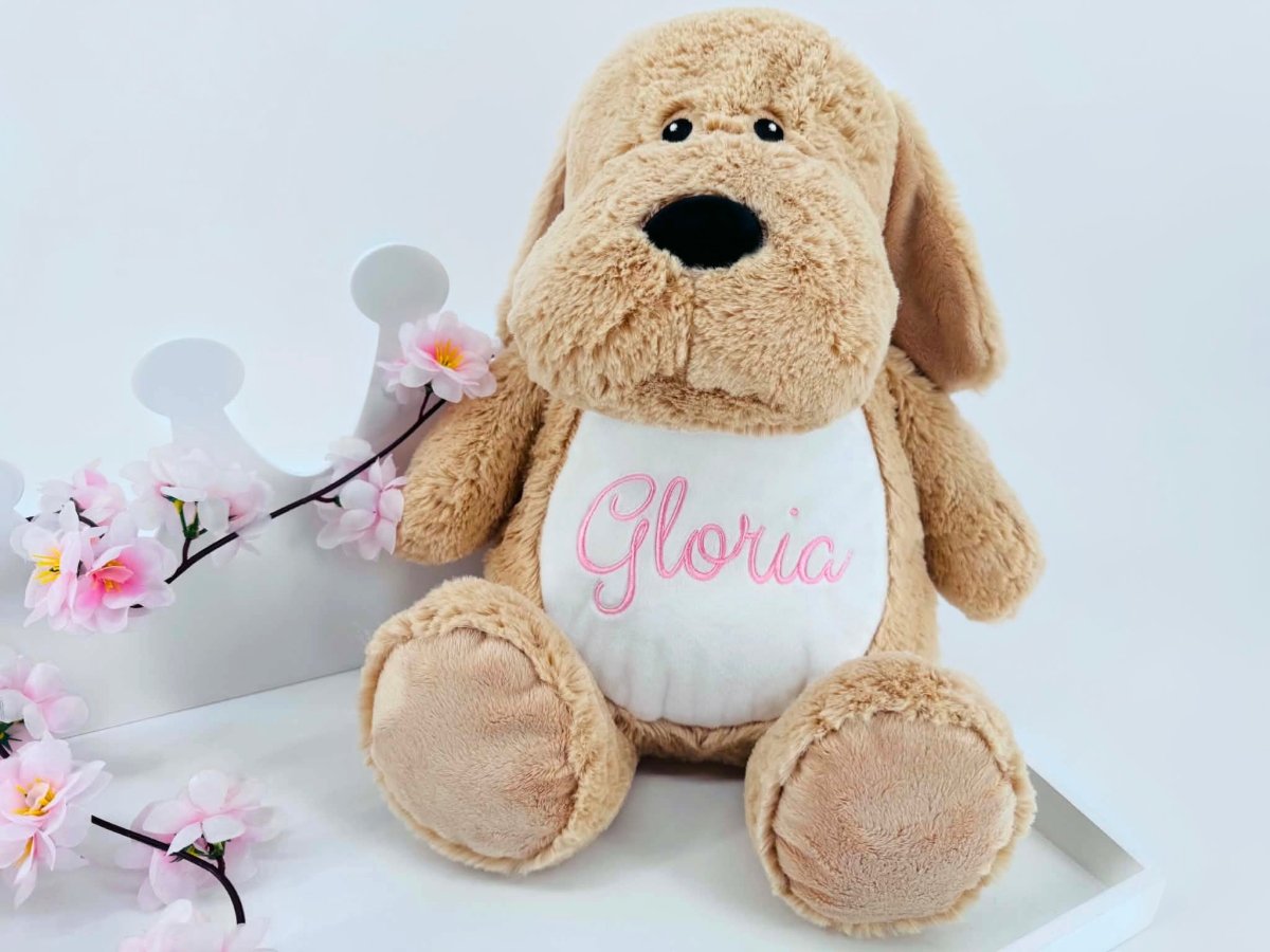 Hond knuffel met naam - velvexo