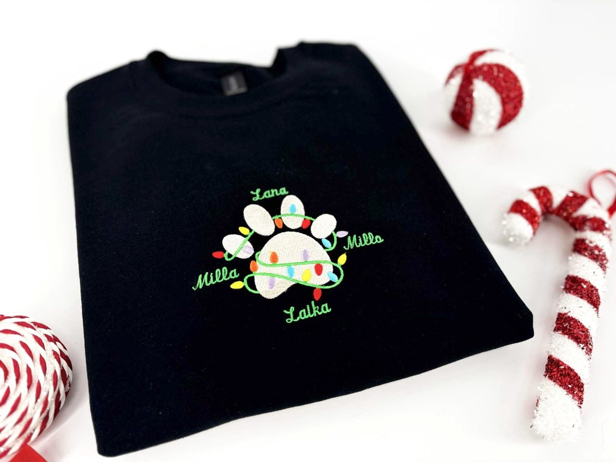 Kerstsweater met Geborduurde Dierenpoot - velvexo