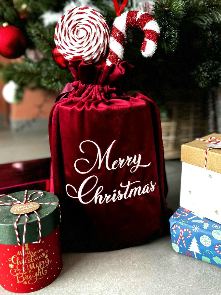 Kerstzak Merry Christmas - velvexo