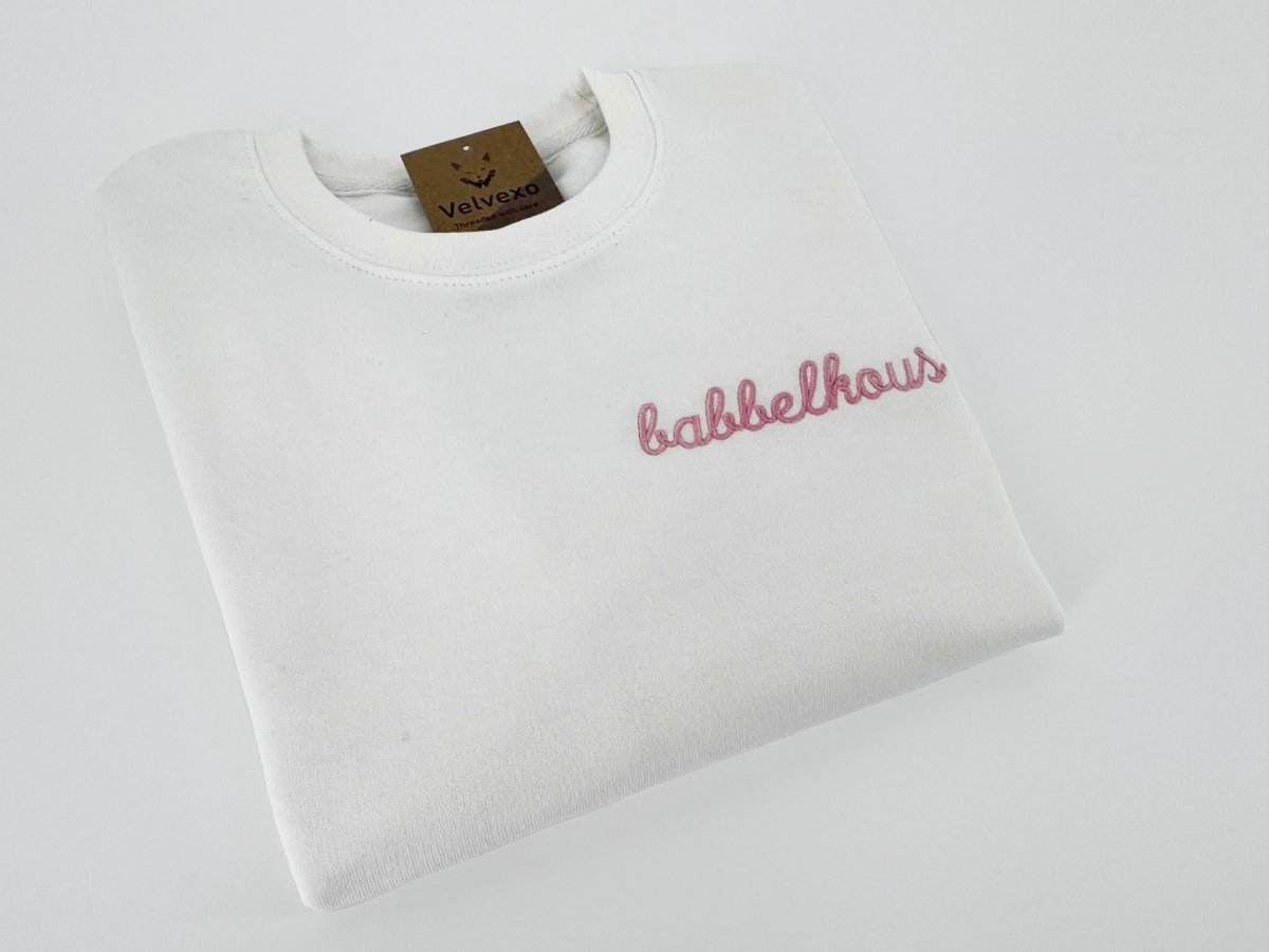 Kindertrui babbelkous– Geborduurde sweater voor kinderen - velvexo