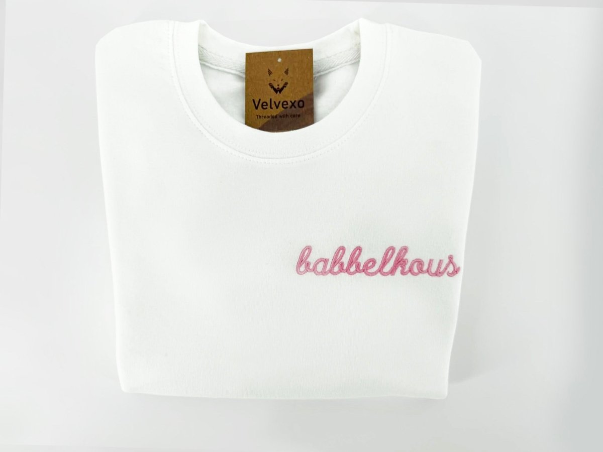 Kindertrui babbelkous– Geborduurde sweater voor kinderen - velvexo
