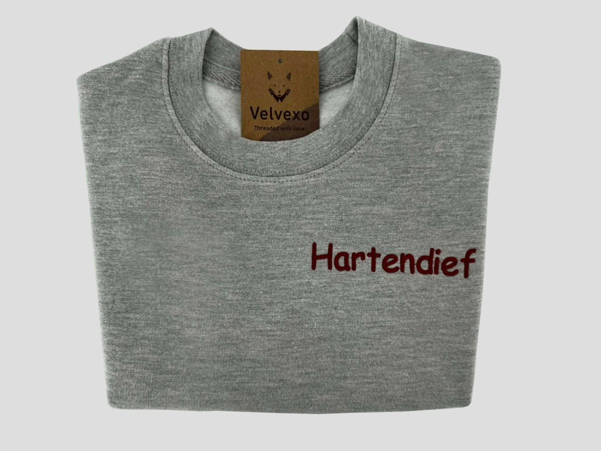 Kindertrui hartendief– Geborduurde sweater voor kinderen - velvexo
