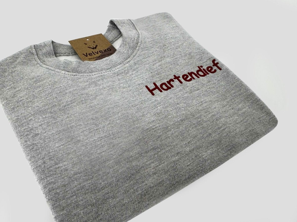 Kindertrui hartendief– Geborduurde sweater voor kinderen - velvexo