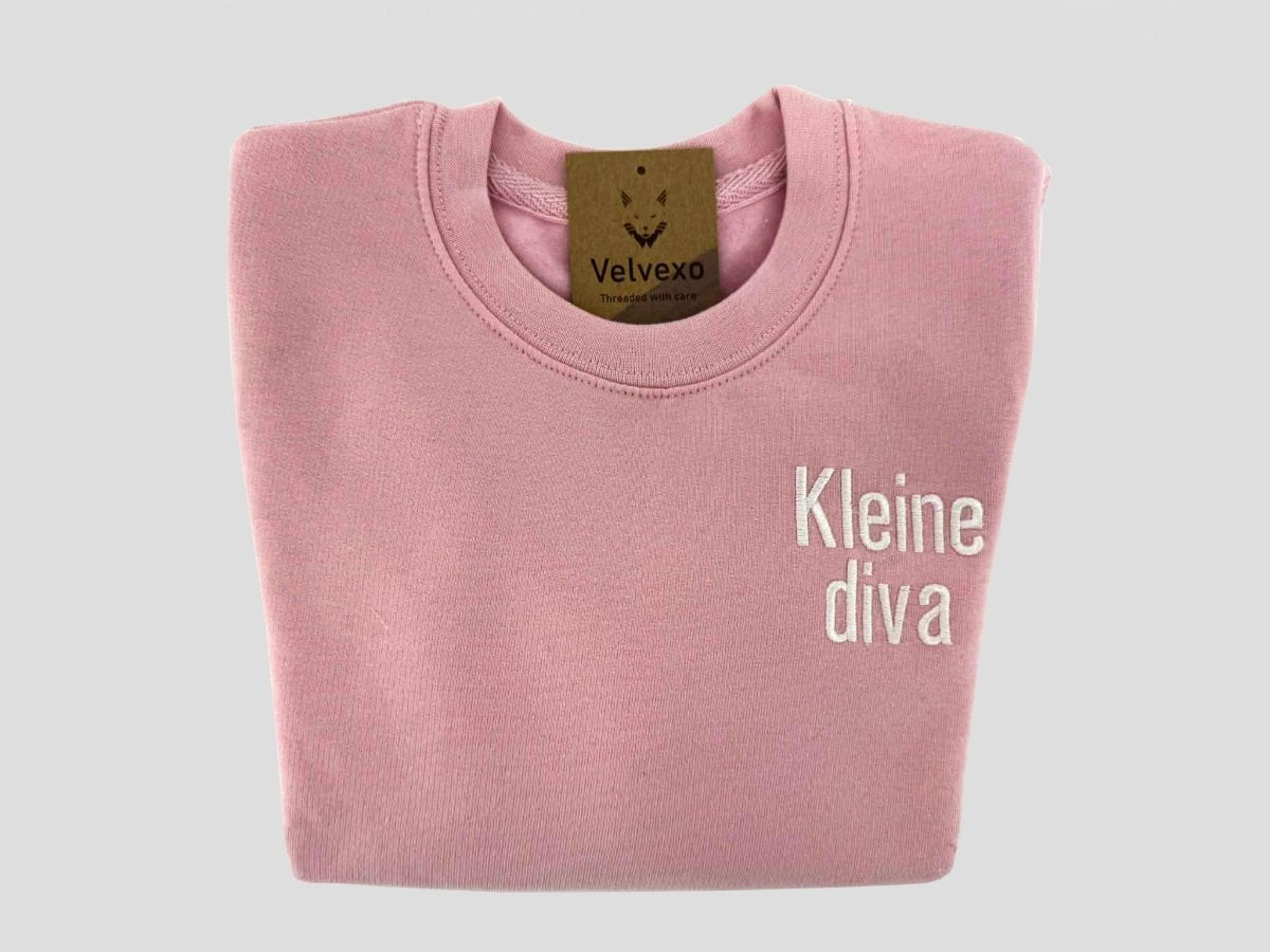 Kindertrui Kleine diva– Geborduurde sweater voor kinderen - velvexo