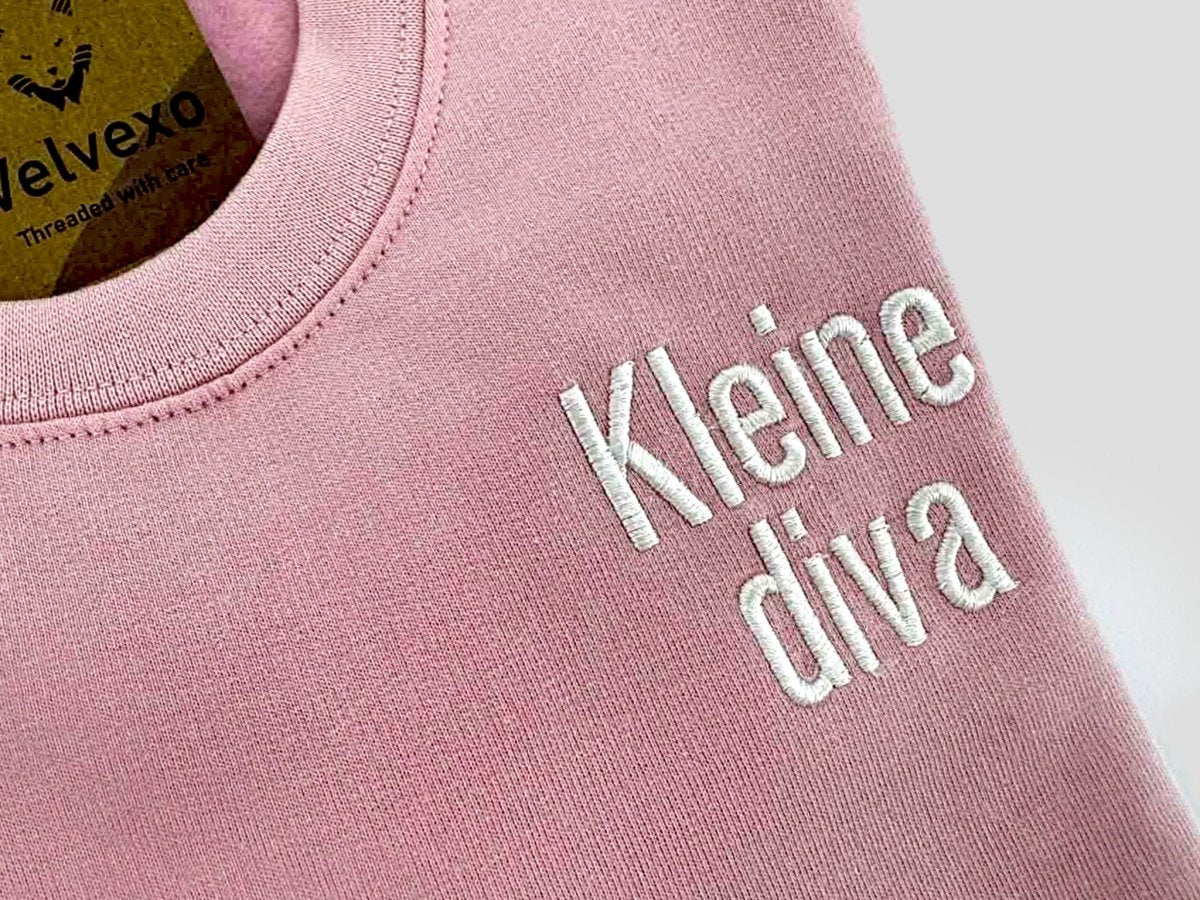 Kindertrui Kleine diva– Geborduurde sweater voor kinderen - velvexo