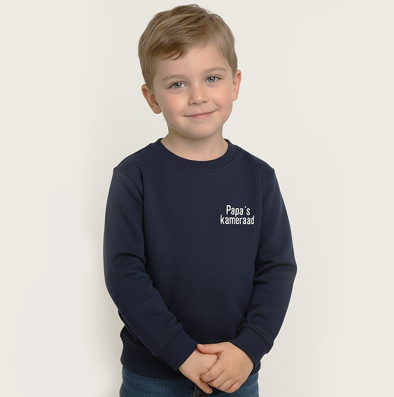 Kindertrui Papa’s kameraad – Geborduurde sweater voor kinderen - velvexo
