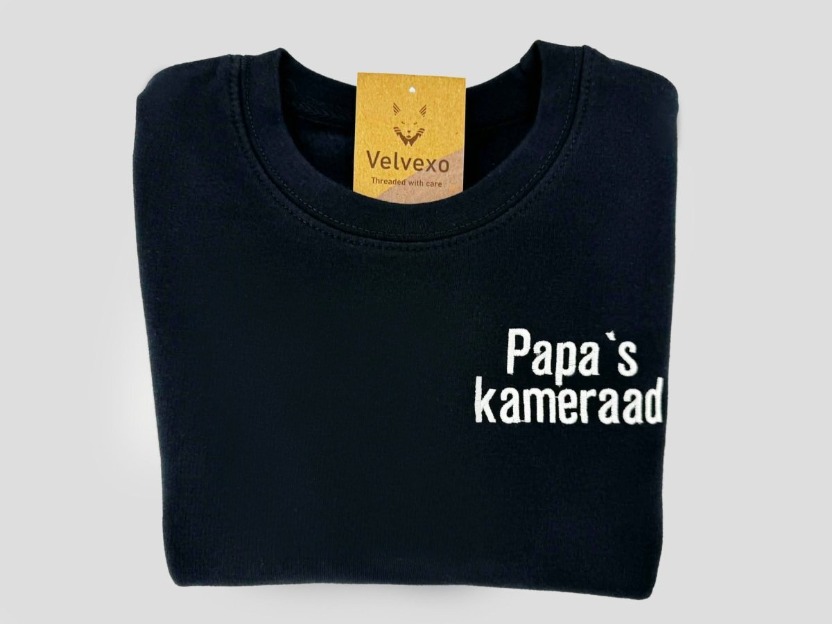 Kindertrui Papa’s kameraad – Geborduurde sweater voor kinderen - velvexo