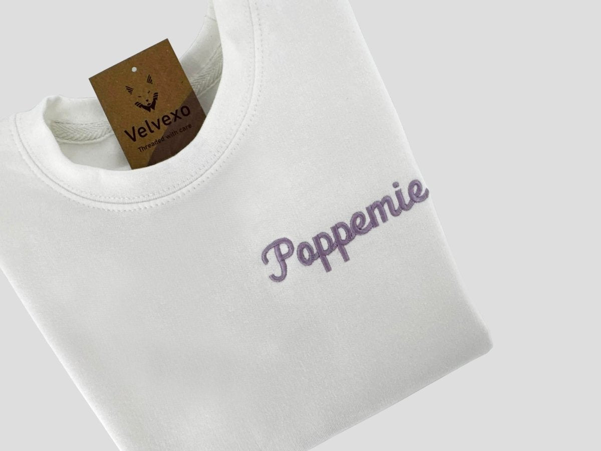 Kindertrui poppemie– Geborduurde sweater voor kinderen - velvexo