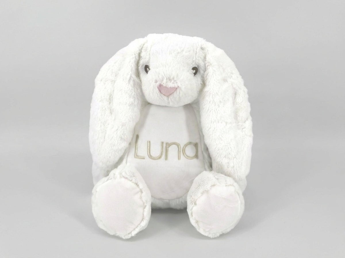 Knuffelkonijn wit met naam - velvexo