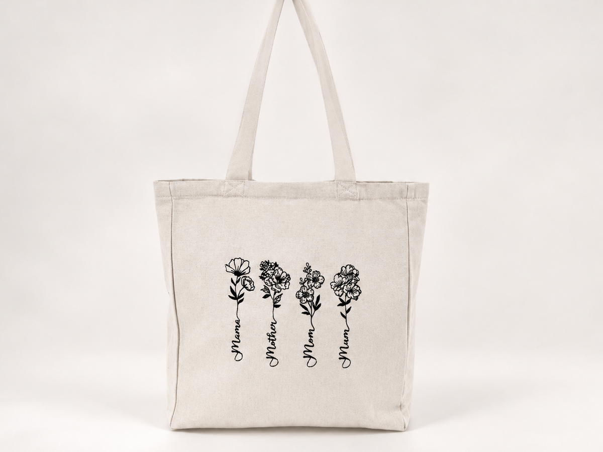 Boodschappentas met bloemen mama, mother, mom, mum