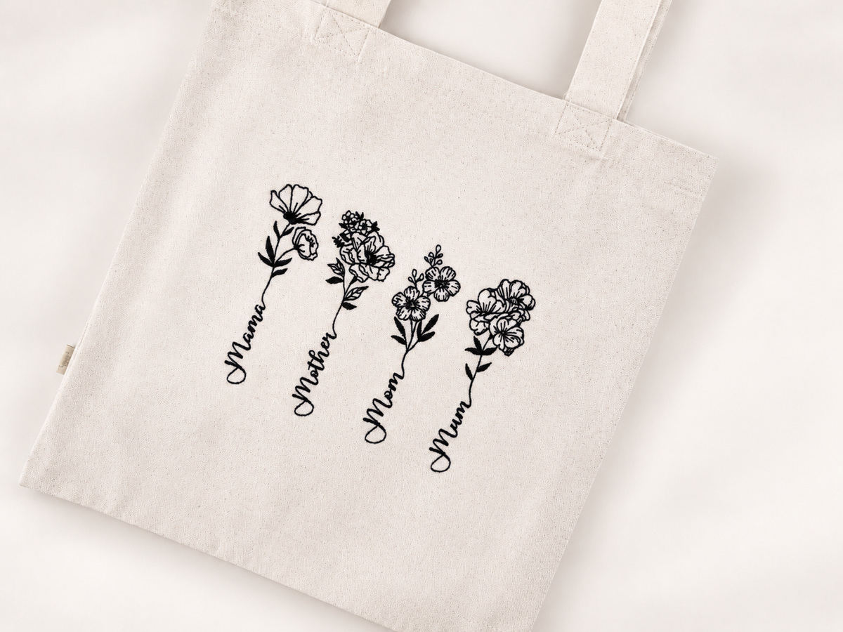 Boodschappentas met bloemen mama, mother, mom, mum
