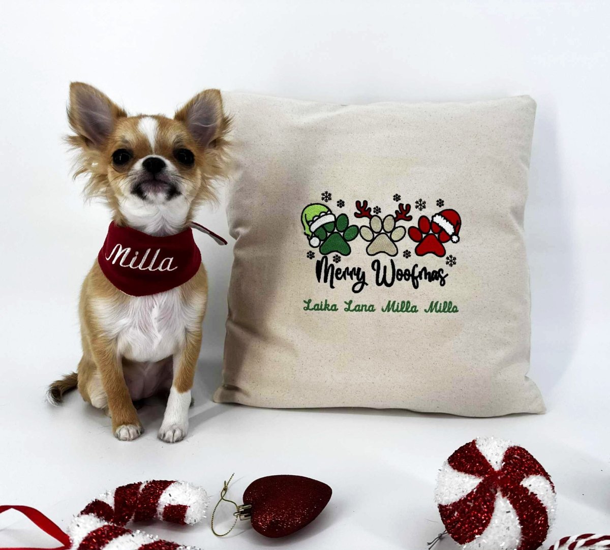 Merry Woofmas hondenkussen - velvexo
