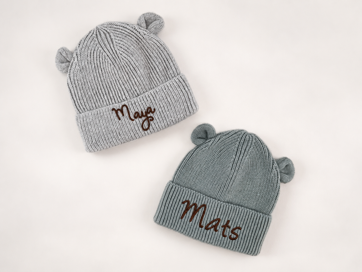 Babymuts met naam & oortjes